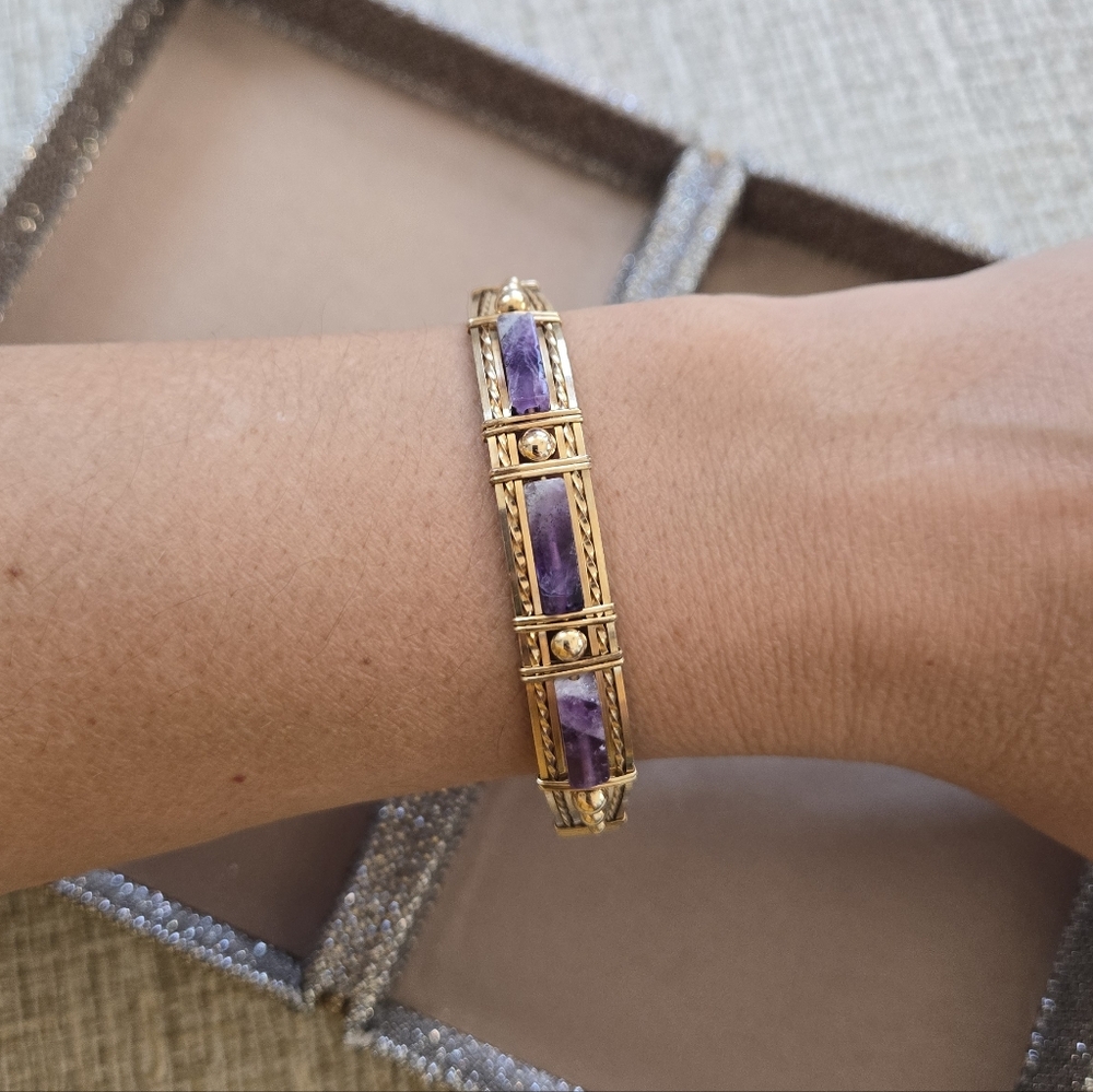 Vintage 14k Gold Amethyst Bracelet